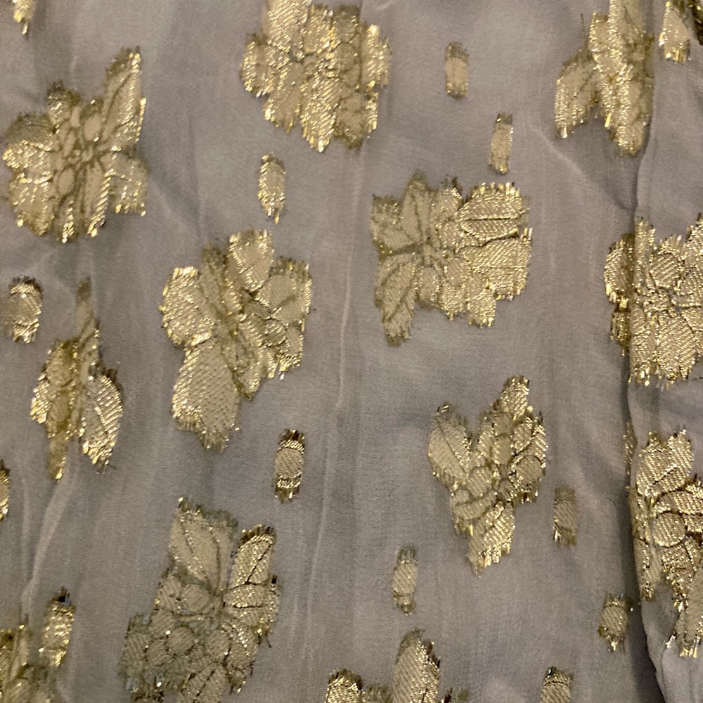 🆕 NWT by Anthropologie Deco Metallic Balloon  Pants with Gold Foil Detail - Picture 14 of 16